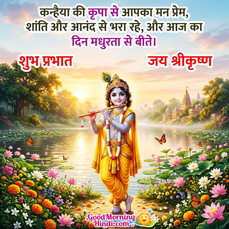 Shubh Prabhat Jai Shri Krishna Best Wish Pic In Hindi