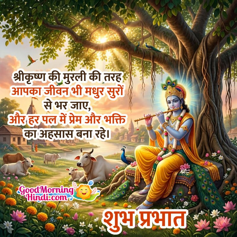 Shubh Prabhat Jai Shri Krishna Nice Pic In Hindi