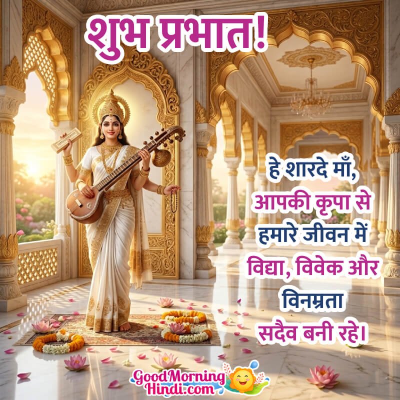 Shubh Prabhat Saraswati Mata Nice Pic In Hindi