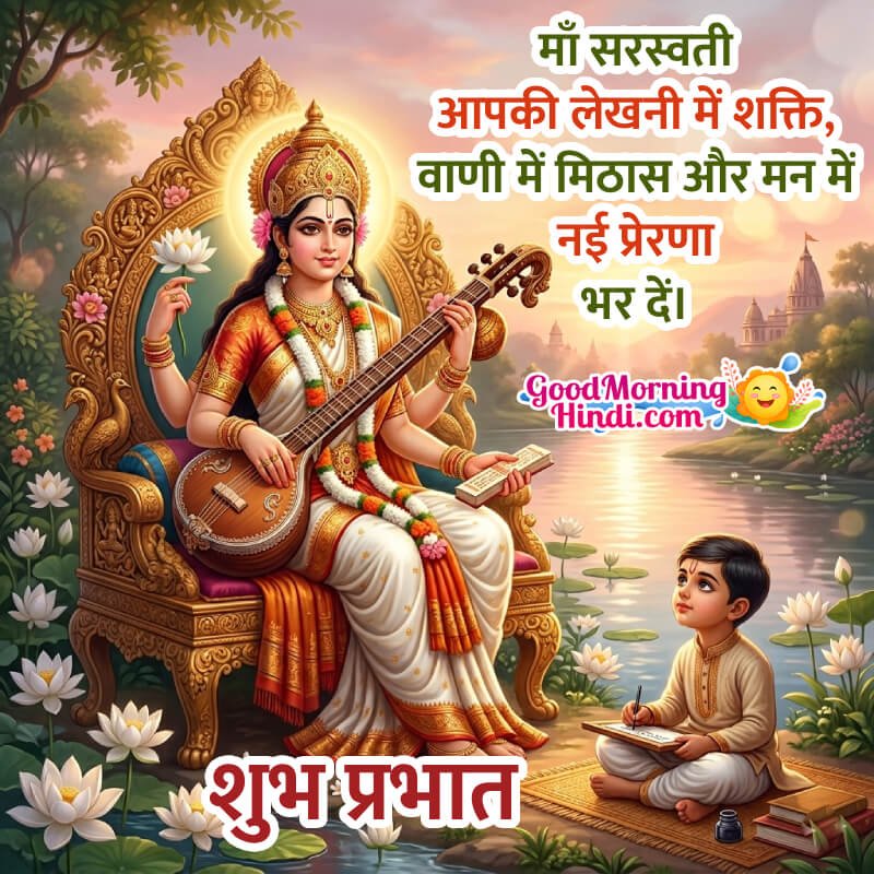 Shubh Prabhat Saraswati Mata Nice Quote In Hindi