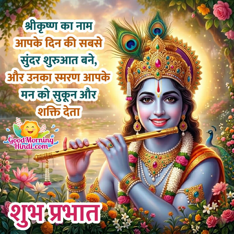 Shubh Prabhat Shri Krishna Best Photo In Hindi