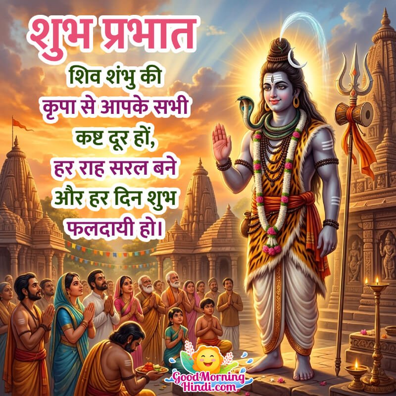 Shubh Prabhat Shiv Shambhu Nice Greeting Image In Hindi