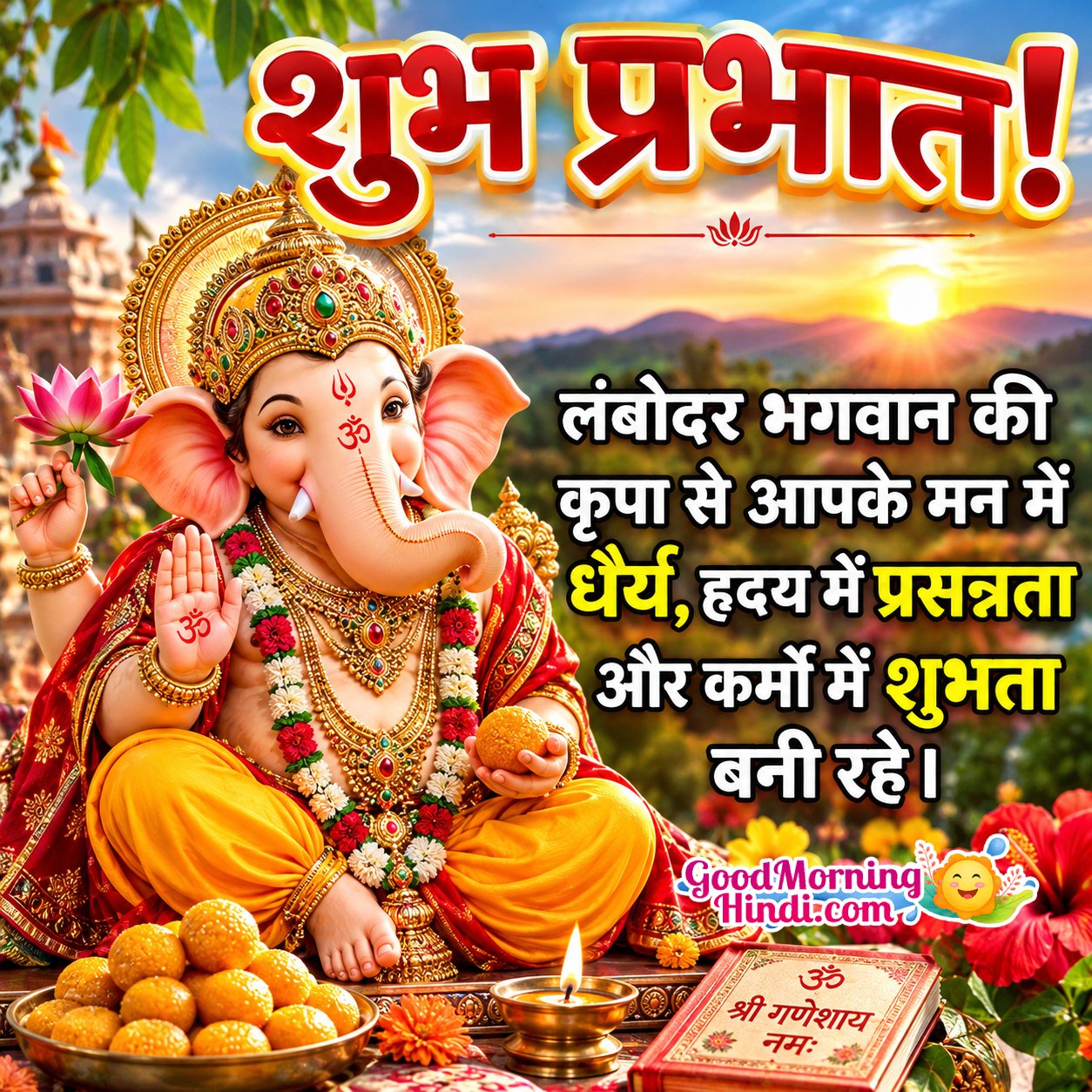 Shubh Prabhat Lambodar Bhagwan Best Wish Pic