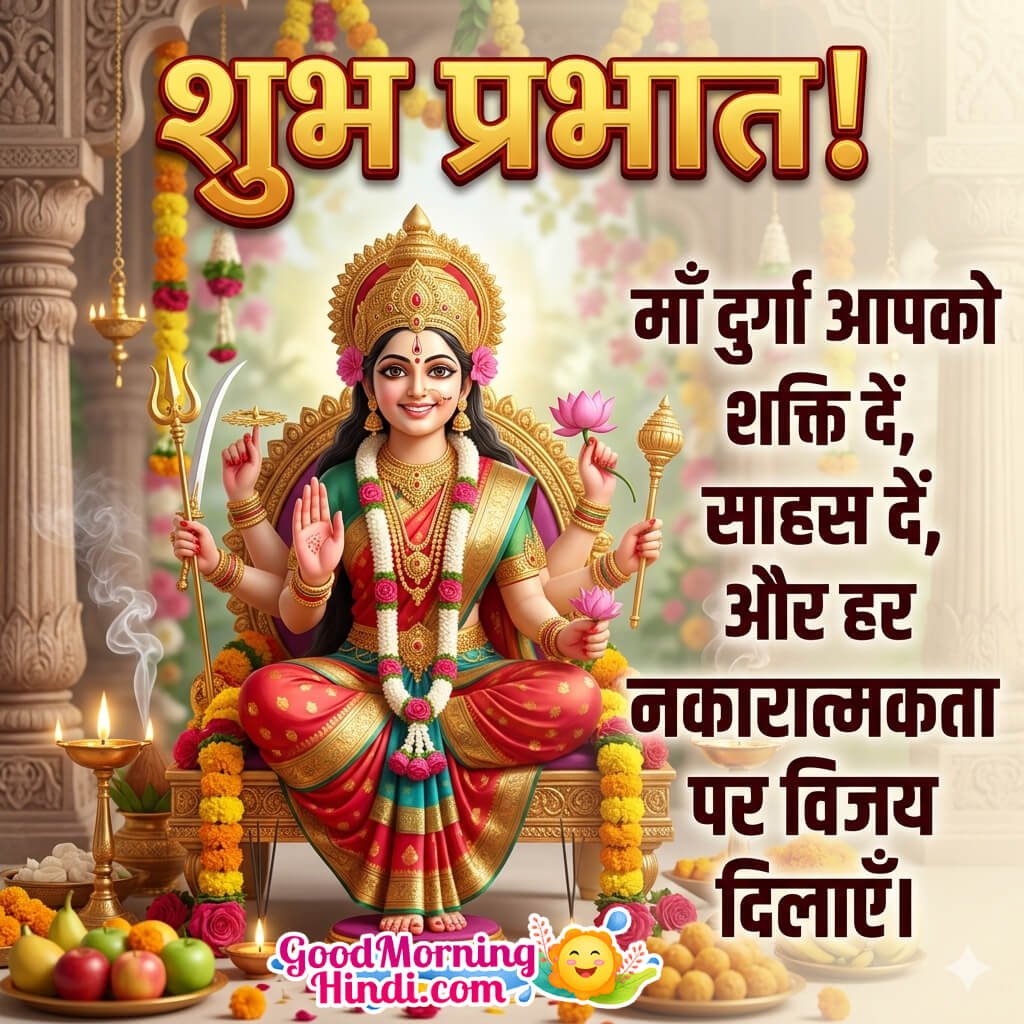 Shubh Prabhat Maa Durga Wish Pic In Hindi