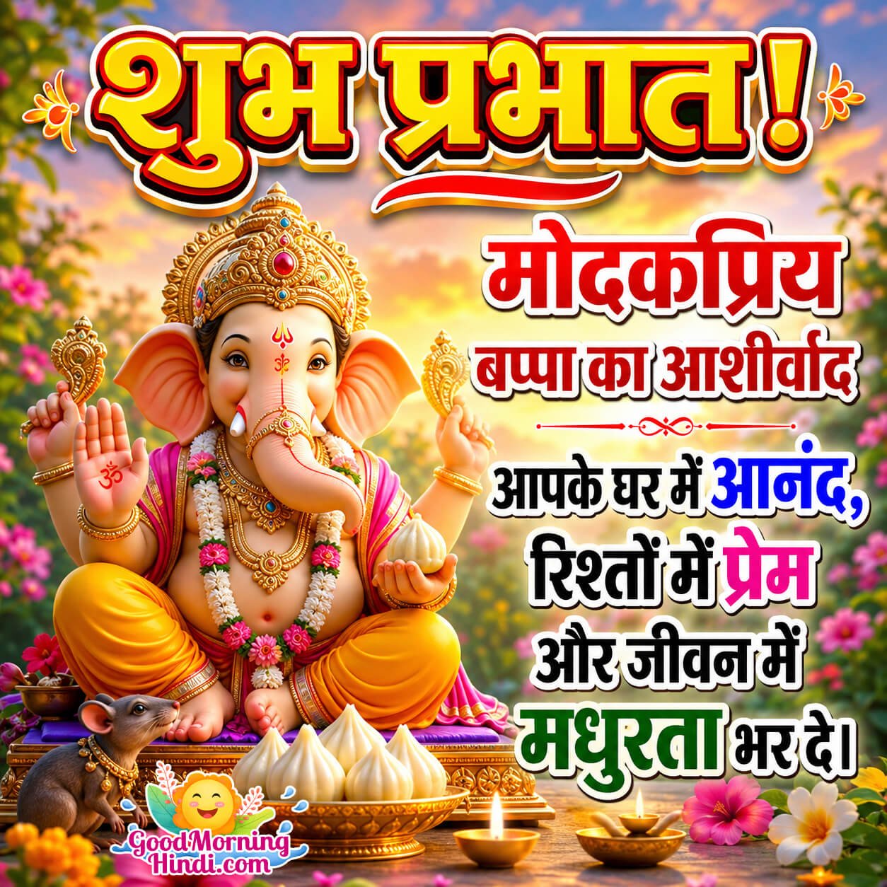 Shubh Prabhat Modakpriye Blessings Image
