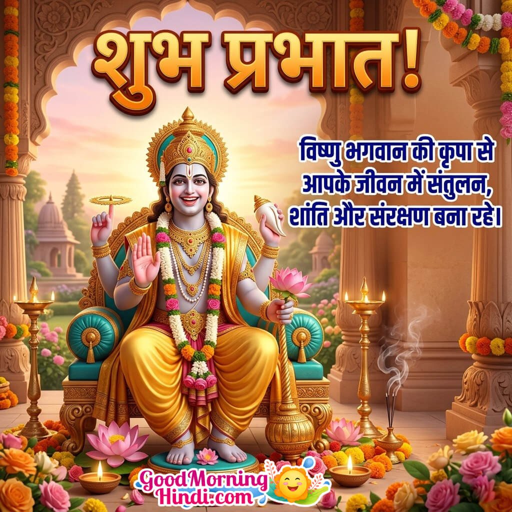 Shubh Prabhat Vishnu Bhagwan Hindi Message Pic